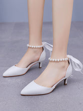 Scarpe Da Sposa Cinturino Alla Caviglia Tacco Kitten Punta A Punta