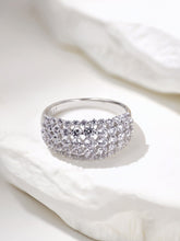 Anello A Fascia In Argento Sterling 925 Con Zirconi Bianchi