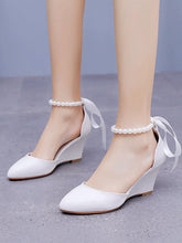 Scarpe Da Sposa Con Tacco A Zeppa Punta A Punta