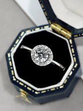 Semplice Anello Di Fidanzamento Rotondo Scintillante In Argento Sterling 925