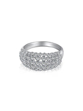 Anello A Fascia In Argento Sterling 925 Con Zirconi Bianchi