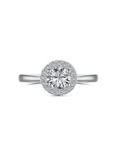 Semplice Anello Di Fidanzamento Rotondo Scintillante In Argento Sterling 925