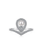 Anello Da Sposa Con Perla A Goccia In S925