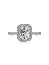 Anello Di Fidanzamento Con Zircone Rettangolare Lucido In Argento Sterling 925