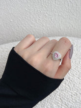 Anello In Argento Sterling Con Zirconi Rosa A Forma Di Cuore
