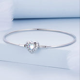 Braccialetto Con Cuore Blu In Pietra Di Luna Regalo Perfetto