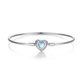 Braccialetto Con Cuore Blu In Pietra Di Luna Regalo Perfetto