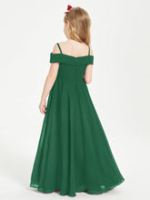 Abiti Da Damigella Junior Chic Con Spalle Scoperte Verde Scuro