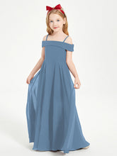 Abiti Da Damigella Junior Chic Con Spalle Scoperte Blu Ardesia