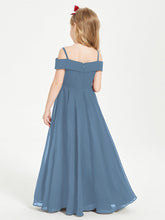 Abiti Da Damigella Junior Chic Con Spalle Scoperte Blu Ardesia