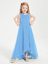 Abiti Da Damigella Junior Asimmetrici Moderni con Scollo A Cappuccio Blu