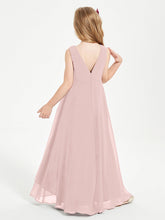 Abiti Da Damigella Junior Asimmetrici Moderni con Scollo A Cappuccio Rosa Polvere