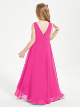 Abiti Da Damigella Junior Asimmetrici Moderni con Scollo A Cappuccio Fucsia