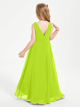 Abiti Da Damigella Junior Asimmetrici Moderni con Scollo A Cappuccio Verde Lime