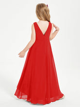 Abiti Da Damigella Junior Asimmetrici Moderni con Scollo A Cappuccio Rosso