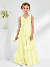 Abiti Damigella Junior In Chiffon Senza Maniche Con Fiocco Narciso