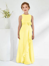 Abiti Damigella Junior Con Scollo Bateau E Volant Limone