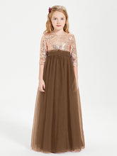 Abiti Damigella Junior Glamour Top Con Paillettes Marrone