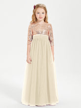 Abiti Damigella Junior Glamour Top Con Paillettes Champagne