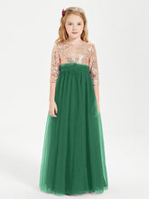 Abiti Damigella Junior Glamour Top Con Paillettes Verde Scuro