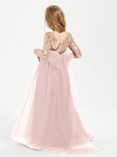 Abiti Damigella Junior Glamour Top Con Paillettes Rosa Polvere