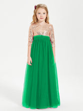 Abiti Damigella Junior Glamour Top Con Paillettes Smeraldo