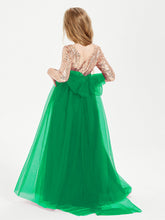 Abiti Damigella Junior Glamour Top Con Paillettes Smeraldo