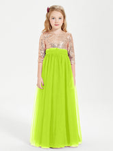 Abiti Damigella Junior Glamour Top Con Paillettes Verde Lime