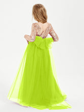 Abiti Damigella Junior Glamour Top Con Paillettes Verde Lime