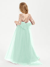 Abiti Damigella Junior Glamour Top Con Paillettes Verde Menta