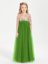 Abiti Damigella Junior Glamour Top Con Paillettes Muschio