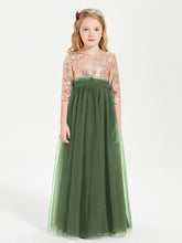 Abiti Damigella Junior Glamour Top Con Paillettes Verde Oliva