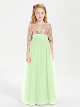 Abiti Damigella Junior Glamour Top Con Paillettes Salvia