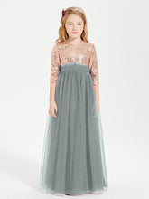 Abiti Damigella Junior Glamour Top Con Paillettes Grigio Acciaio