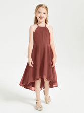 Abiti Damigella Junior Alla Moda Lunghezza Al Polpaccio Gonna Asimmetrica Terracotta
