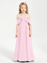 Abiti Damigella Junior Lungo Con Spalle Scoperte Rosa Bonbon