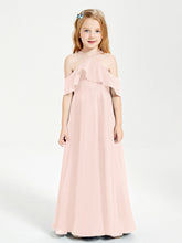 Abiti Damigella Junior Lungo Con Spalle Scoperte Rosa Perlato