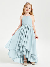 Abiti Damigella Junior In Chiffon Gonna Asimmetrica A Cascata Nebbia