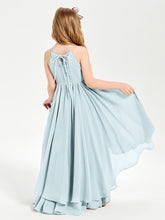 Abiti Damigella Junior In Chiffon Gonna Asimmetrica A Cascata Nebbia