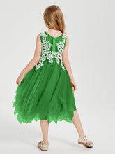 Abiti Damigella Junior In Tulle Lunghezza Al Polpaccio Verde