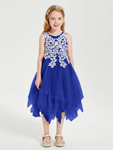 Abiti Damigella Junior In Tulle Lunghezza Al Polpaccio Blu Royal