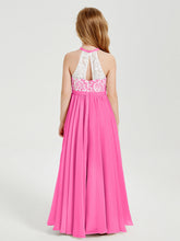 Abiti Da Damigella Lunghi In Chiffon Top In Pizzo Azalea
