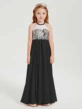 Abiti Da Damigella Lunghi In Chiffon Top In Pizzo Nero