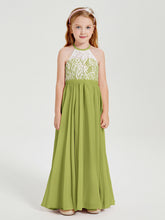 Abiti Da Damigella Lunghi In Chiffon Top In Pizzo Trifoglio
