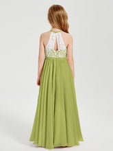 Abiti Da Damigella Lunghi In Chiffon Top In Pizzo Trifoglio