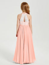 Abiti Da Damigella Lunghi In Chiffon Top In Pizzo Corallo