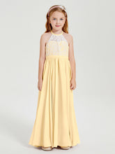 Abiti Da Damigella Lunghi In Chiffon Top In Pizzo Oro