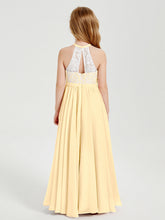 Abiti Da Damigella Lunghi In Chiffon Top In Pizzo Oro