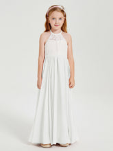 Abiti Da Damigella Lunghi In Chiffon Top In Pizzo Avorio