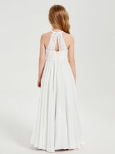 Abiti Da Damigella Lunghi In Chiffon Top In Pizzo Avorio